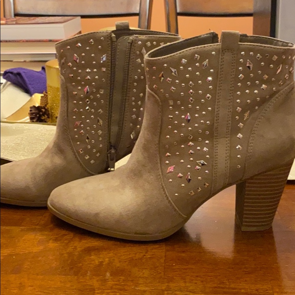 Taupe Suede Booties